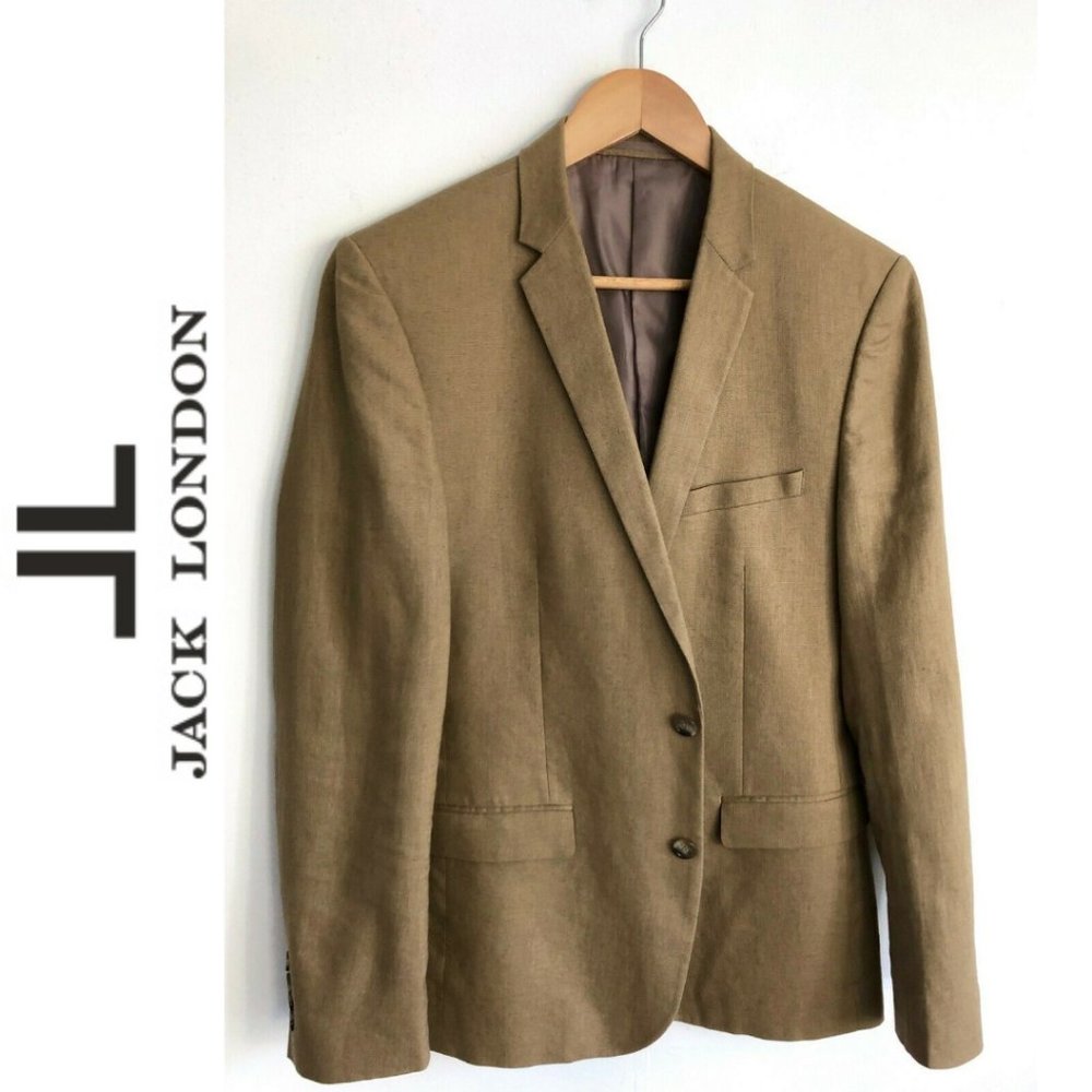 JACK LONDON Mens Blazer Slim Fit Cotton Linen Sz38